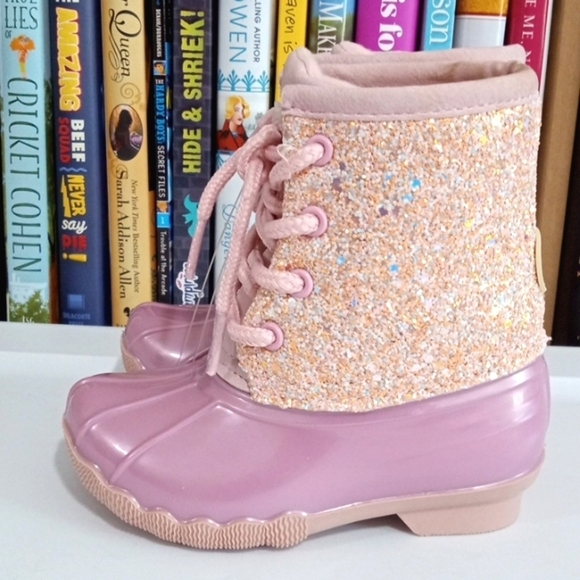 ADRIANNE VITTADINI BAMBINI TODDLER GIRLS PINK SPARKLE BOOTS SIZE 6 NWOT - Picture 4 of 8